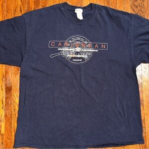Vintage 2XL Carnival Caribbean Navy Blue Short Sleeve Graphic Shirt